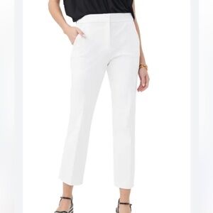 Ann Taylor Petite Devin Fit White Cropped Pant, 8P